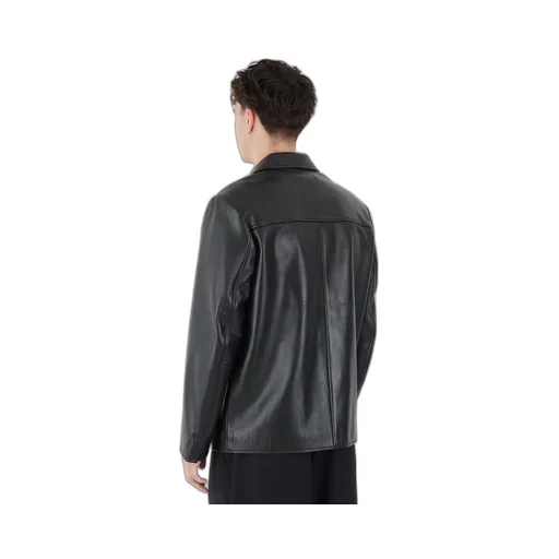 Short Leather Blazer