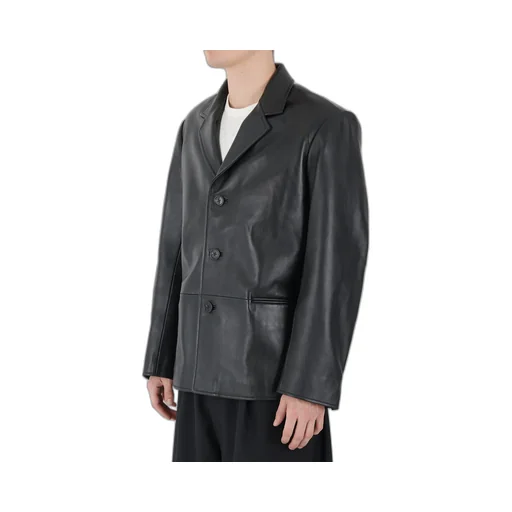 Short Leather Blazer