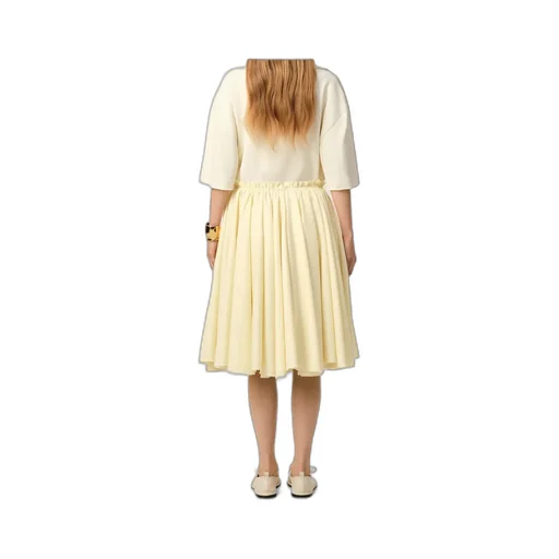 Ami Elastic Waist Midi Skirt