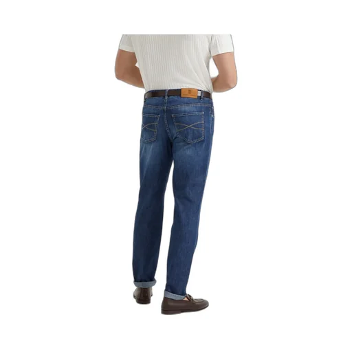 Brunello Cucinelli Logo Patch Cuffed-Hem Jeans