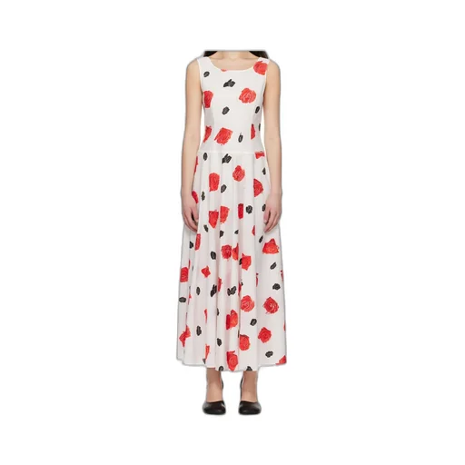 Rose-Print Midi Dress
