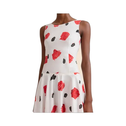 Rose-Print Midi Dress
