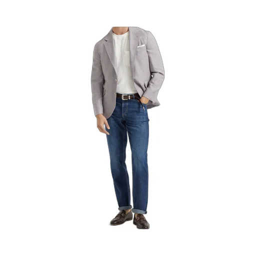 Brunello Cucinelli Logo Patch Cuffed-Hem Jeans