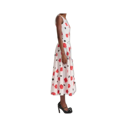 Rose-Print Midi Dress