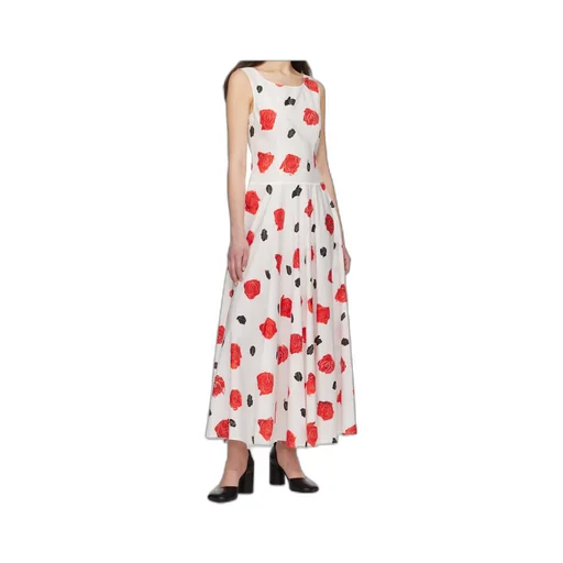 Rose-Print Midi Dress