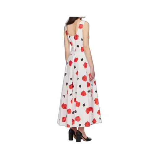 Rose-Print Midi Dress