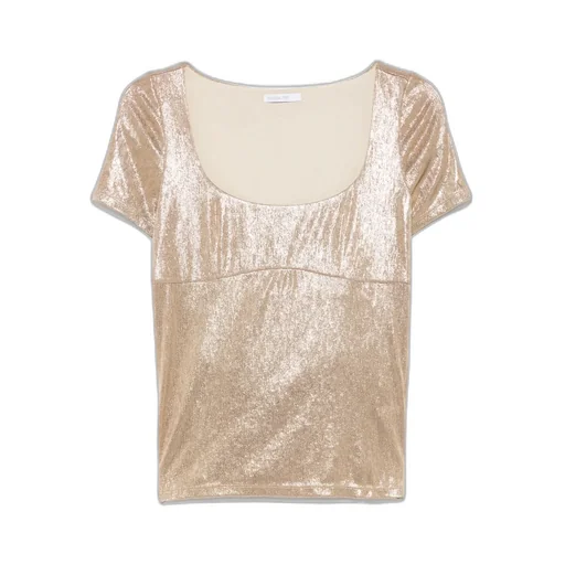 Patrizia Pepe Shimmer Scoop Neck Top