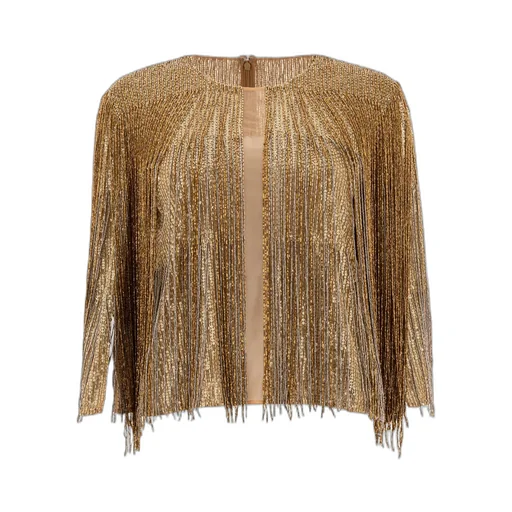 Elie Saab Fringed Embroidered Blouse