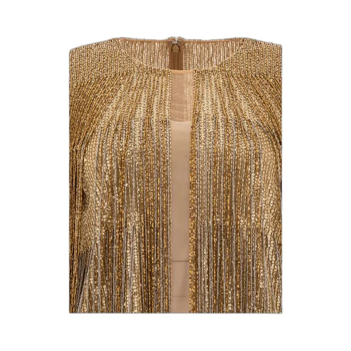 Elie Saab Fringed Embroidered Blouse