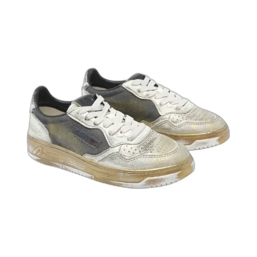 Snakeskin-Panelled Leather Sneakers