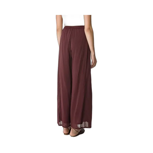 Flared Trousers In Cotton–And–Silk Voile