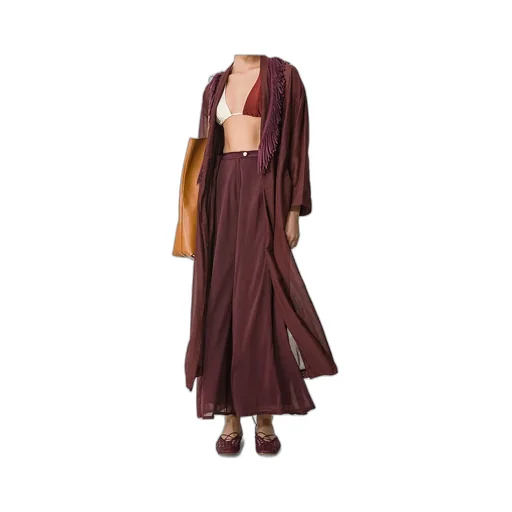 Flared Trousers In Cotton–And–Silk Voile