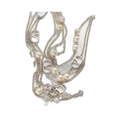 Valentino Vlogo Plaque Embellished Necklace