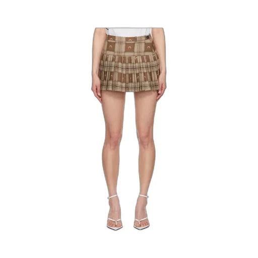 Check Jacquard Pleated Mini Skirt