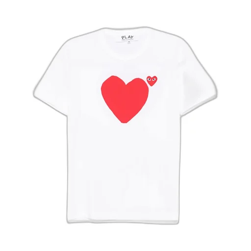 Comme Des Garons Play Heart Printed Crewneck T-Shirt