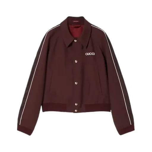 Wool Jacket With Logo Patch