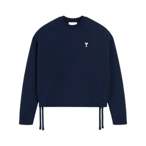 Ami Paris Logo Embroidered Cropped Sweatshirt