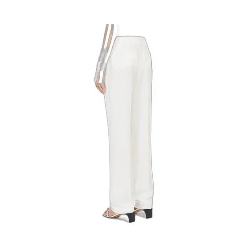 Flared Viscose And Linen Twill Trousers