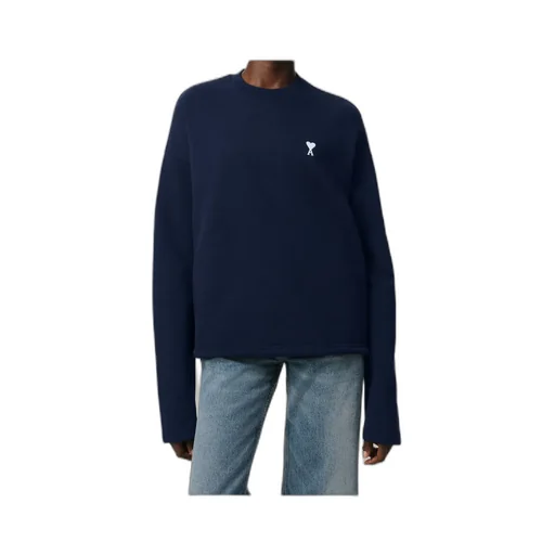 Ami Paris Logo Embroidered Cropped Sweatshirt