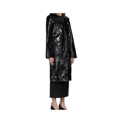 Crocodile-Embossed Coat
