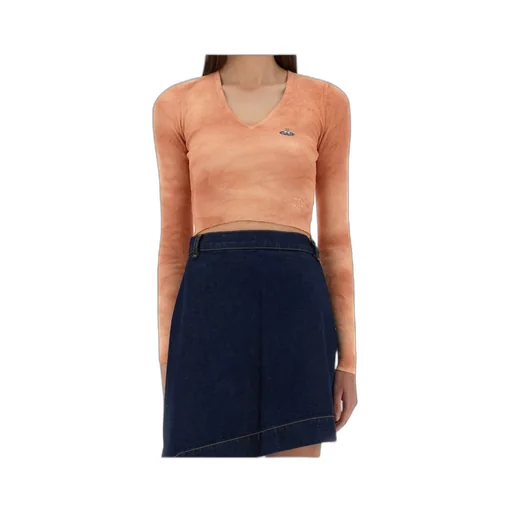 Vivienne Westwood V-Neck Knitted Cropped Jumper
