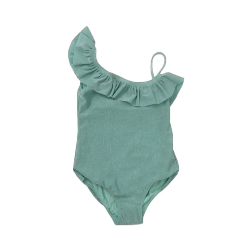 Ruffle Asymmetric-Shoulder Swimsuit