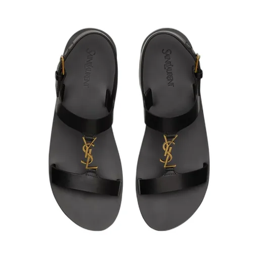 Saint Laurent Cassandre Logo Plaque Sandals