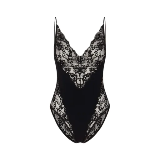 Lace-Trimmed Bodysuit