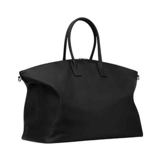 Giant Bowling Tote In Grained Leather