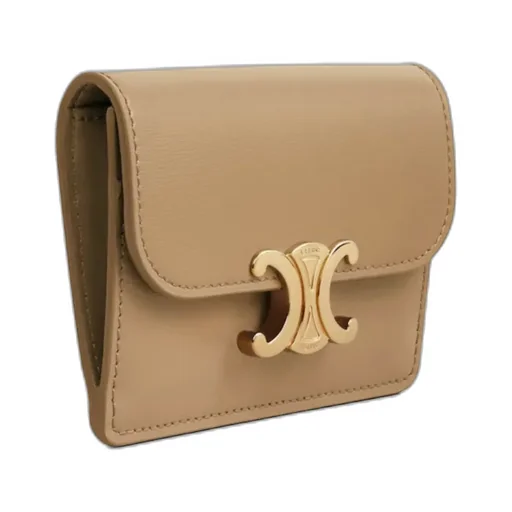 Card Holder With Flap Triomphe In Shiny Calfskin