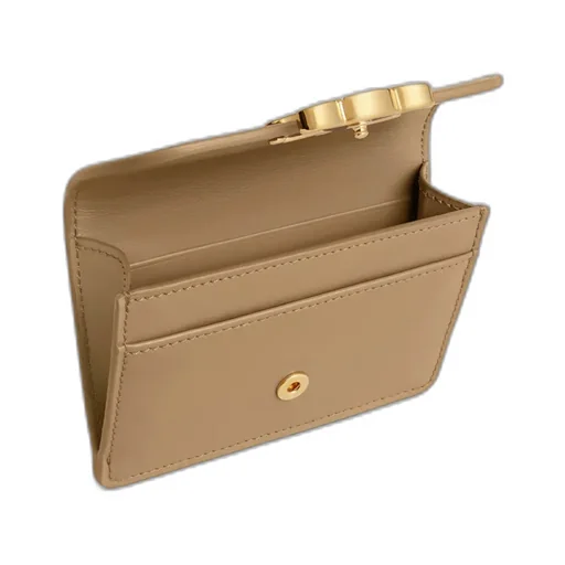 Card Holder With Flap Triomphe In Shiny Calfskin