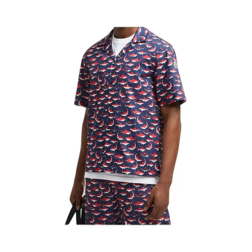 Shark Print Cotton Short Sleeve Shirt