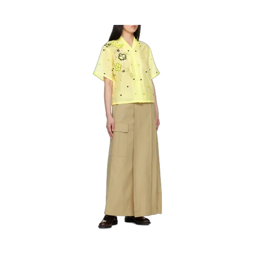 Embroidered Hawaiian Shirt Kenzo Peonies