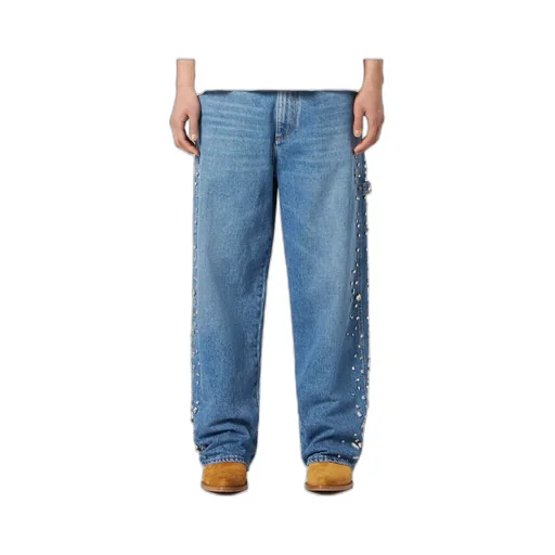 Crystals Over Denim Pants