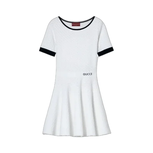 Gucci Logo Intarsia Short-Sleeve Dress