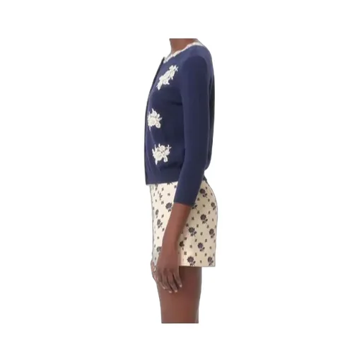Embroidered Wool And Lace Cardigan