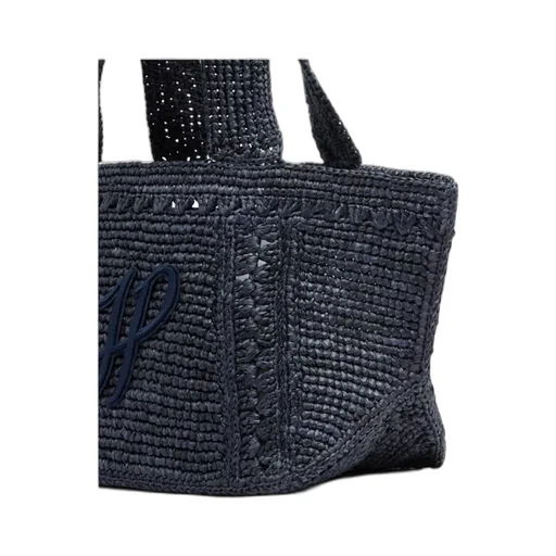 Patou Logo Patch Woven Tote Bag
