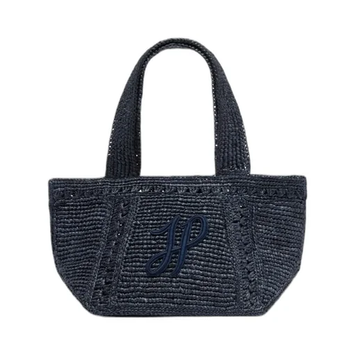 Patou Logo Patch Woven Tote Bag