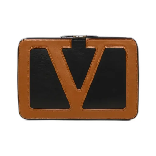 Valentino Logo Patch Zip-Up Wallet