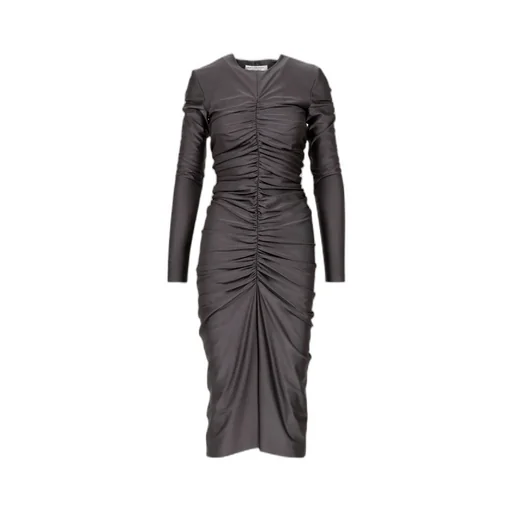 Long-Sleeved Pleated Dress
