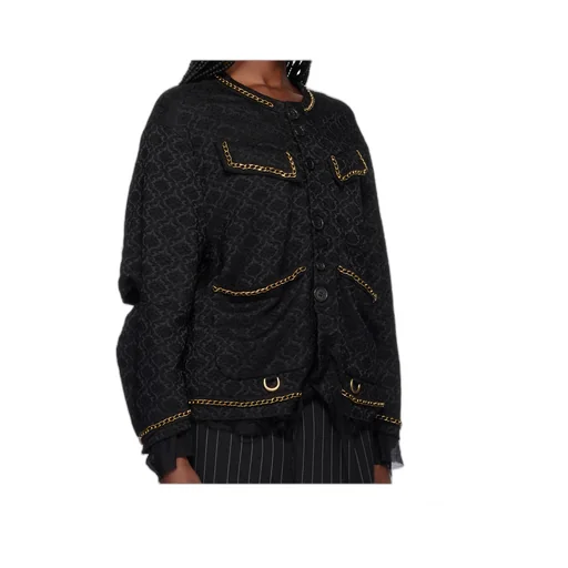 Patterned-Jacquard Jacket