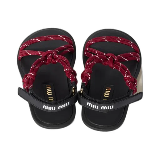 Miu Miu Logo-Embossed Flat Sandals