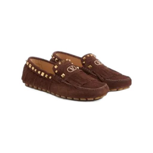 Valentino Garavani Rockstud Fringed Edge Loafers