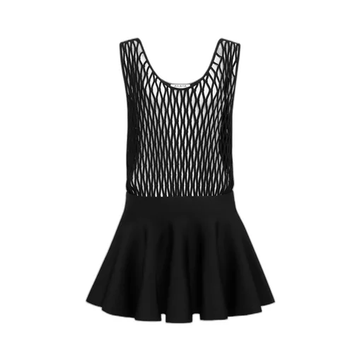 Macramé Knit Skater Dress