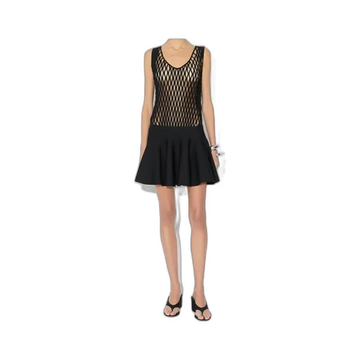 Macramé Knit Skater Dress
