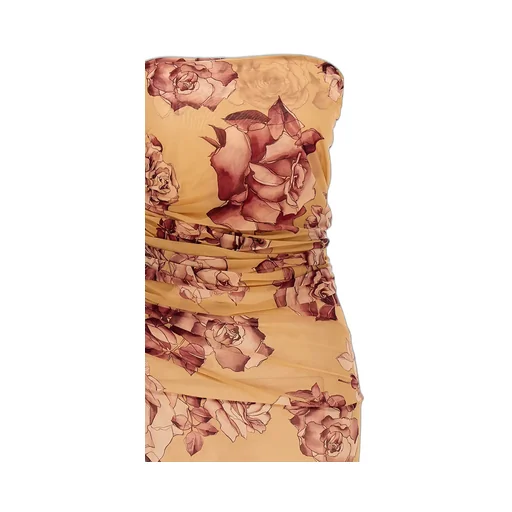 Magda Butrym Strapless Flower Patch Midi Dress