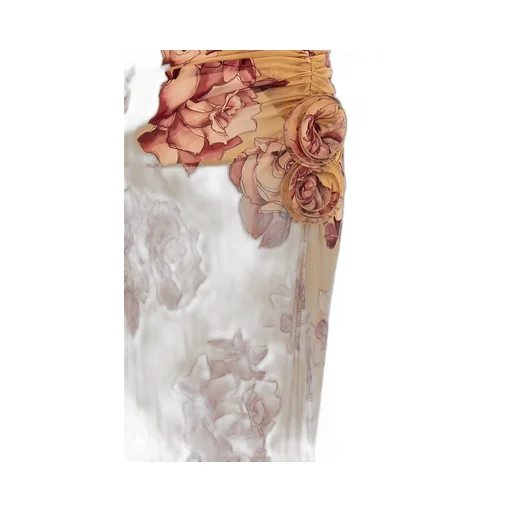Magda Butrym Strapless Flower Patch Midi Dress