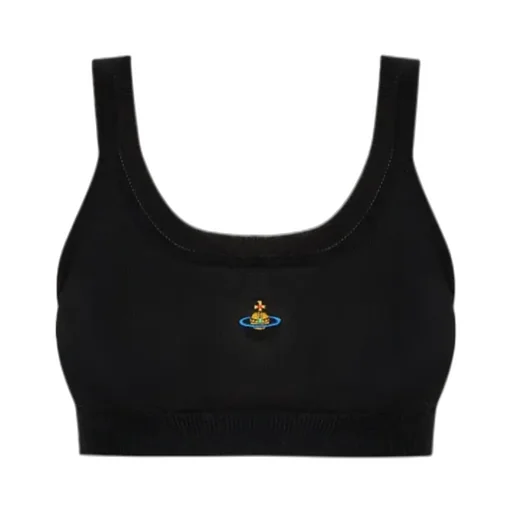 Vivienne Westwood Logo Embroidered Cropped Top