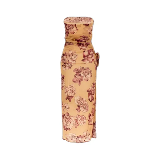 Magda Butrym Strapless Flower Patch Midi Dress