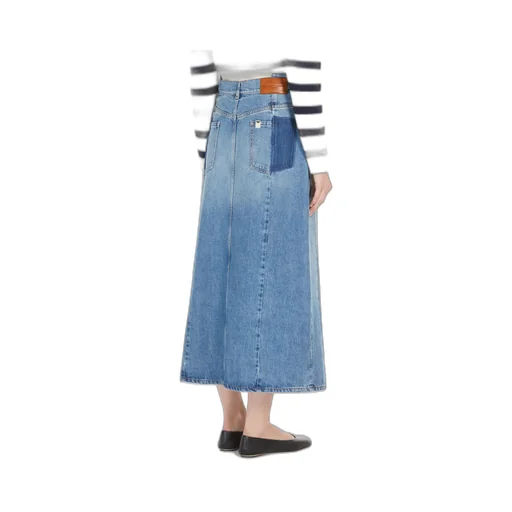 Long, Cotton-Denim Skirt